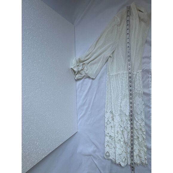 Siren Lily Mesh Stretch Cardigan Open Lace White Boho Plus Size 1X Bohemian - Picture 8 of 8